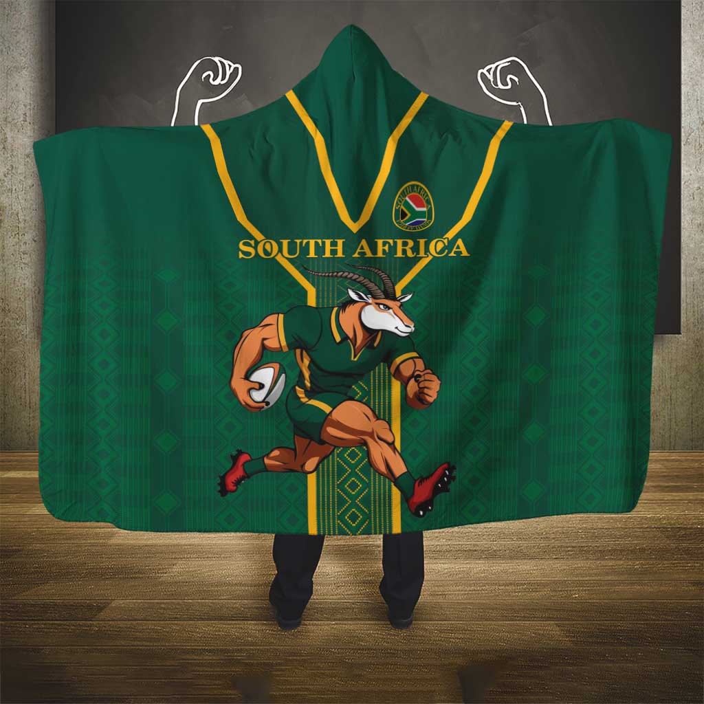 South Africa Rugby Hooded Blanket Go Springboks - African Pride