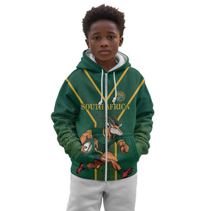 Custom South Africa Rugby Kid Hoodie Go Springboks - African Pride
