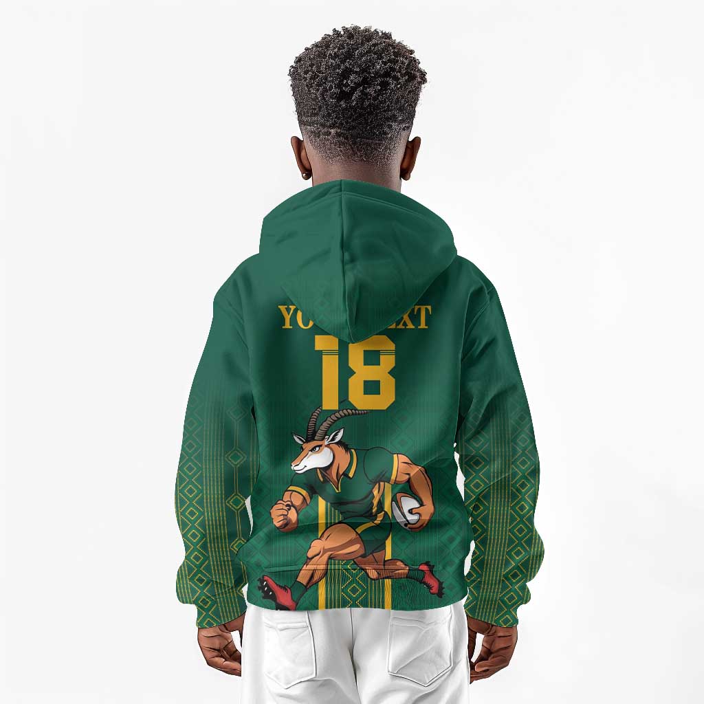 Custom South Africa Rugby Kid Hoodie Go Springboks - African Pride