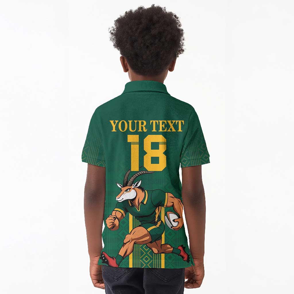 Custom South Africa Rugby Kid Polo Shirt Go Springboks LT18