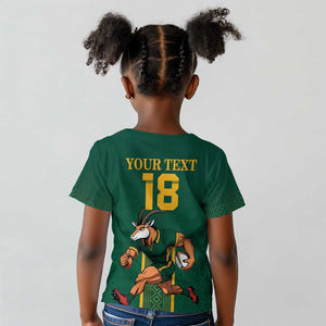 Custom South Africa Rugby Kid T shirt Go Springboks LT18