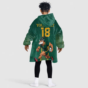 Custom South Africa Rugby Kid Wearable Blanket Hoodie Go Springboks - African Pride