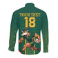 Custom South Africa Rugby Long Sleeve Button Shirt Go Springboks - African Pride