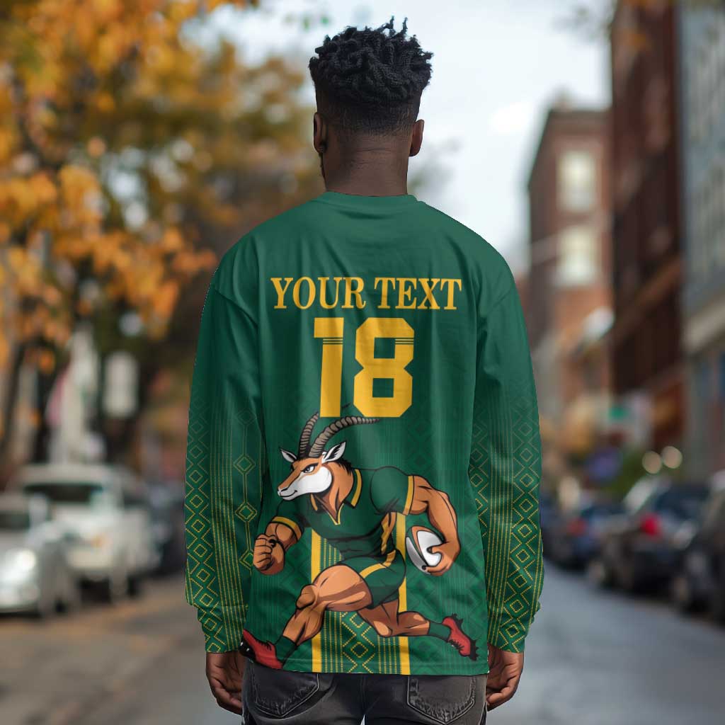 Custom South Africa Rugby Long Sleeve Shirt Go Springboks - African Pride