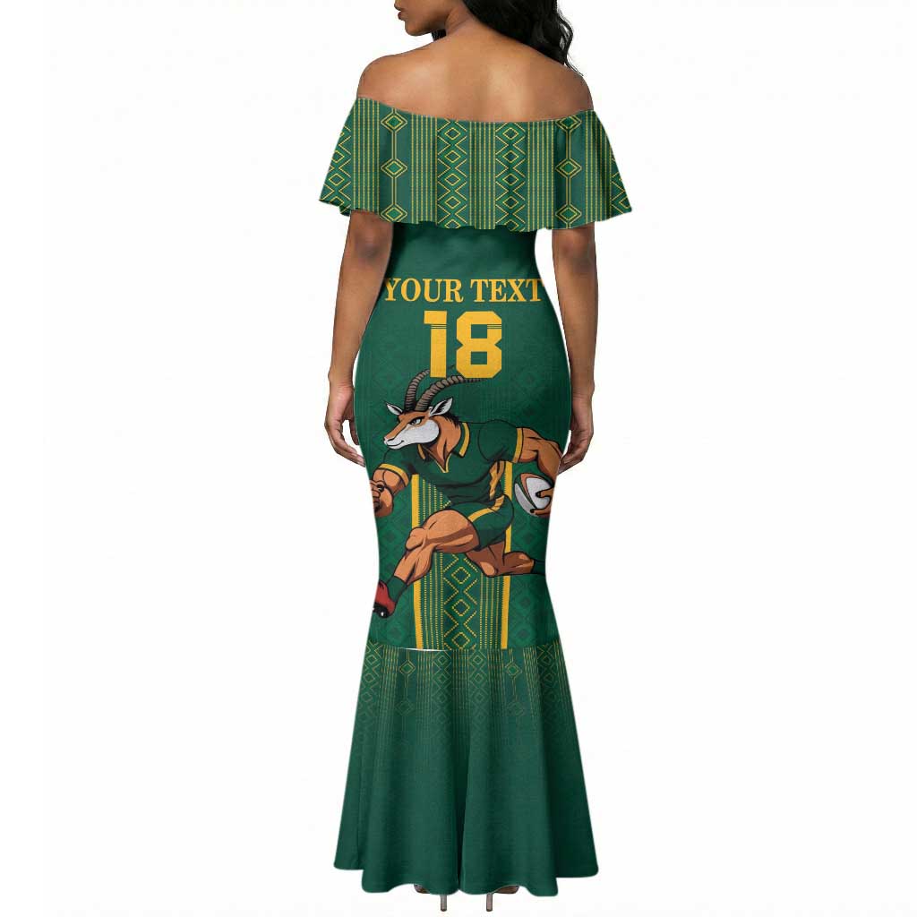 Custom South Africa Rugby Mermaid Dress Go Springboks LT18