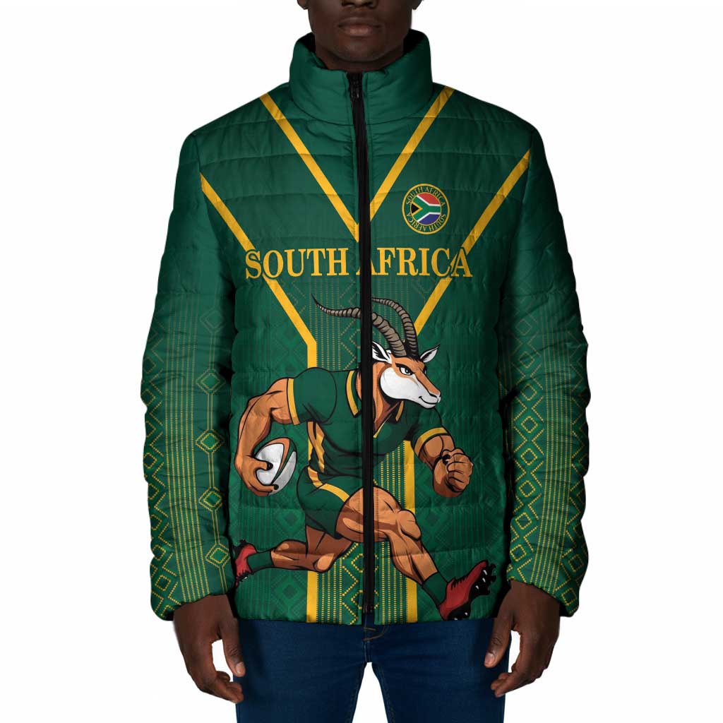 Custom South Africa Rugby Padded Jacket Go Springboks - African Pride