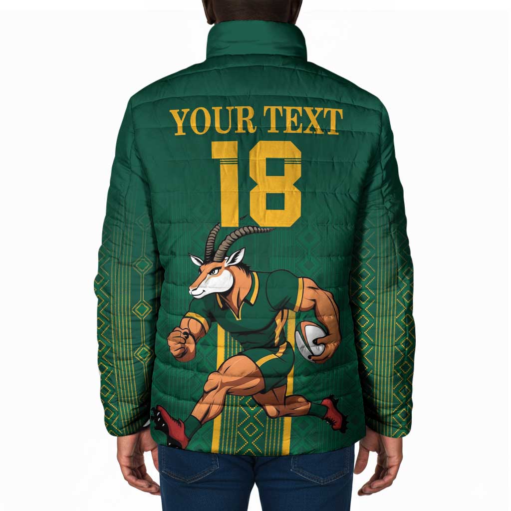 Custom South Africa Rugby Padded Jacket Go Springboks - African Pride