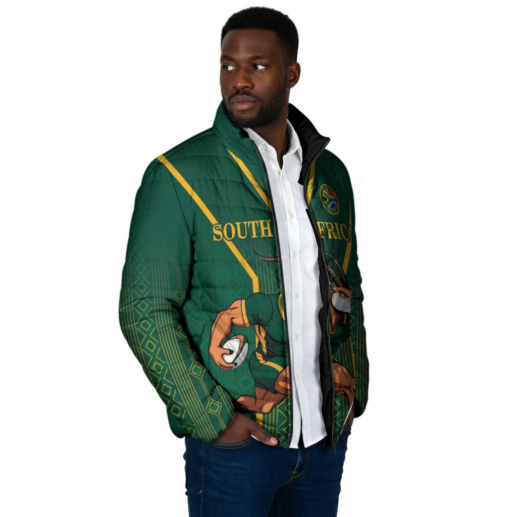 Custom South Africa Rugby Padded Jacket Go Springboks - African Pride