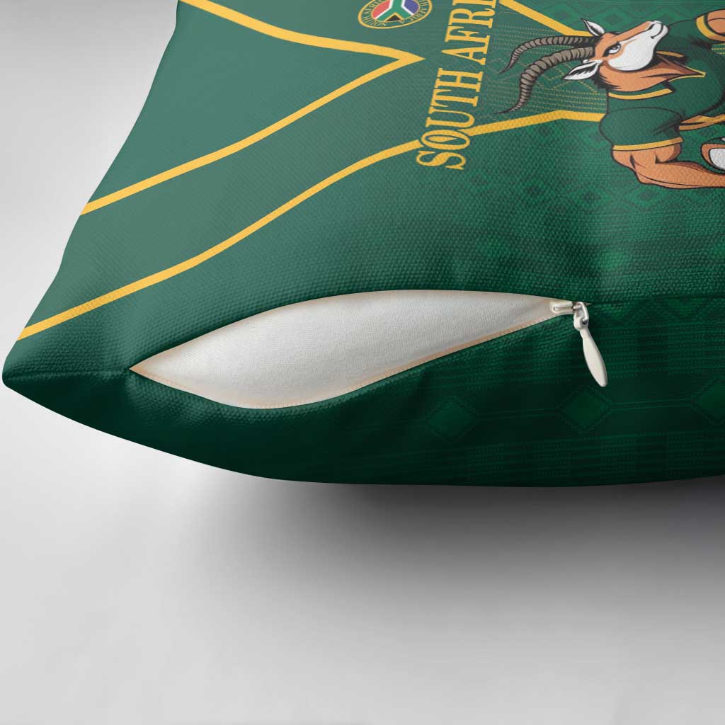 South Africa Rugby Pillow Cover Go Springboks - African Pride