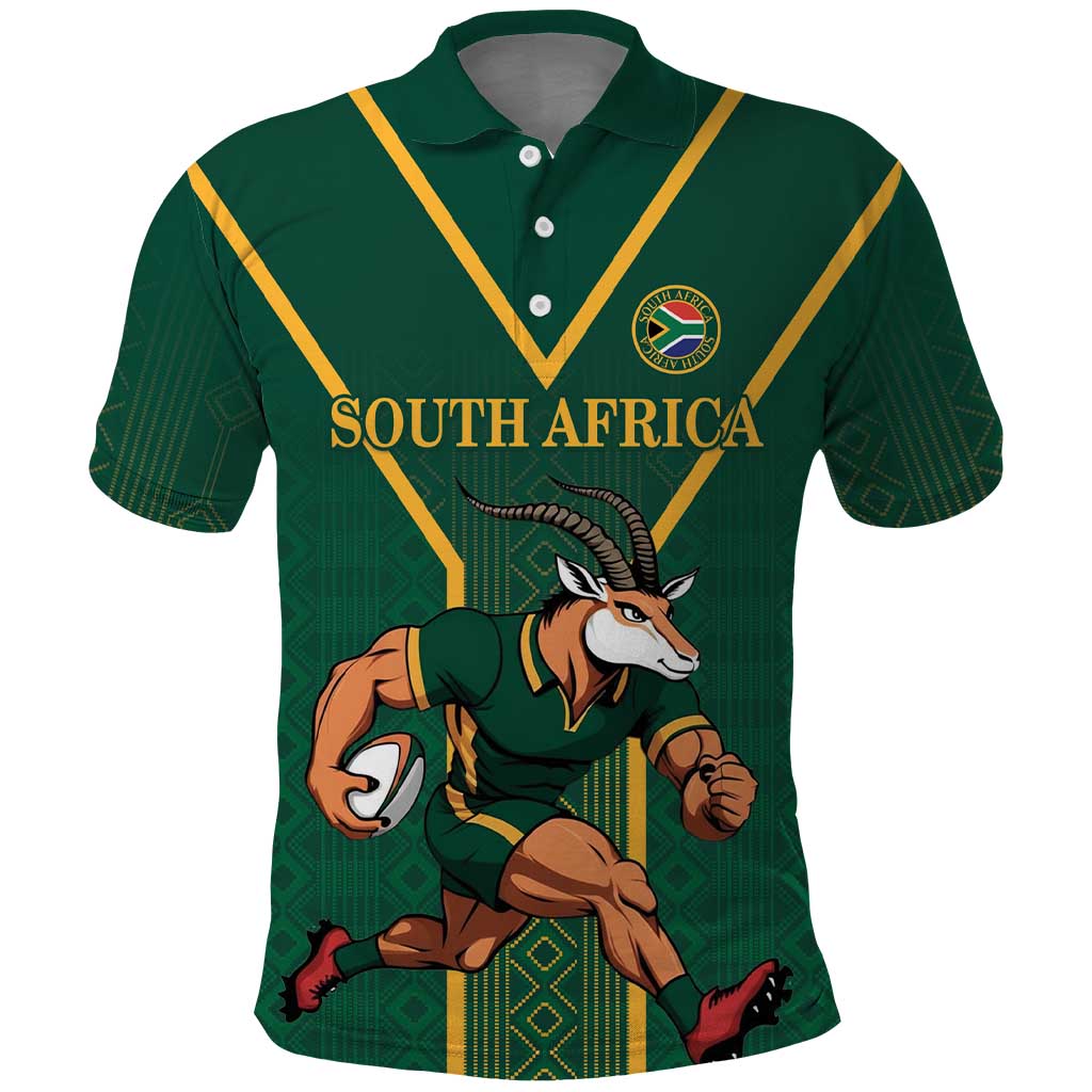 Custom South Africa Rugby Polo Shirt Go Springboks LT18