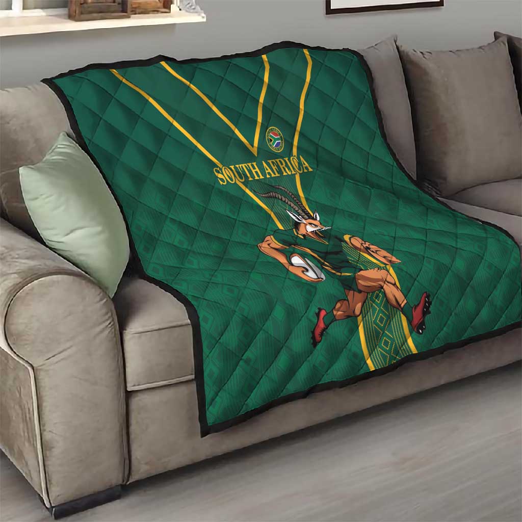 South Africa Rugby Quilt Go Springboks - African Pride