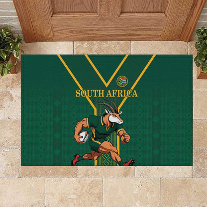 South Africa Rugby Rubber Doormat Go Springboks - African Pride