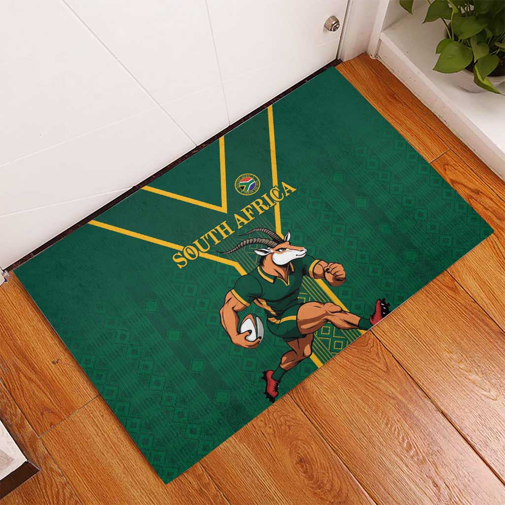 South Africa Rugby Rubber Doormat Go Springboks - African Pride
