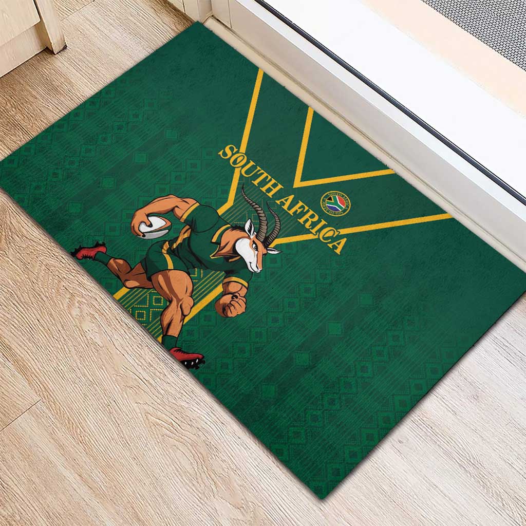 South Africa Rugby Rubber Doormat Go Springboks - African Pride