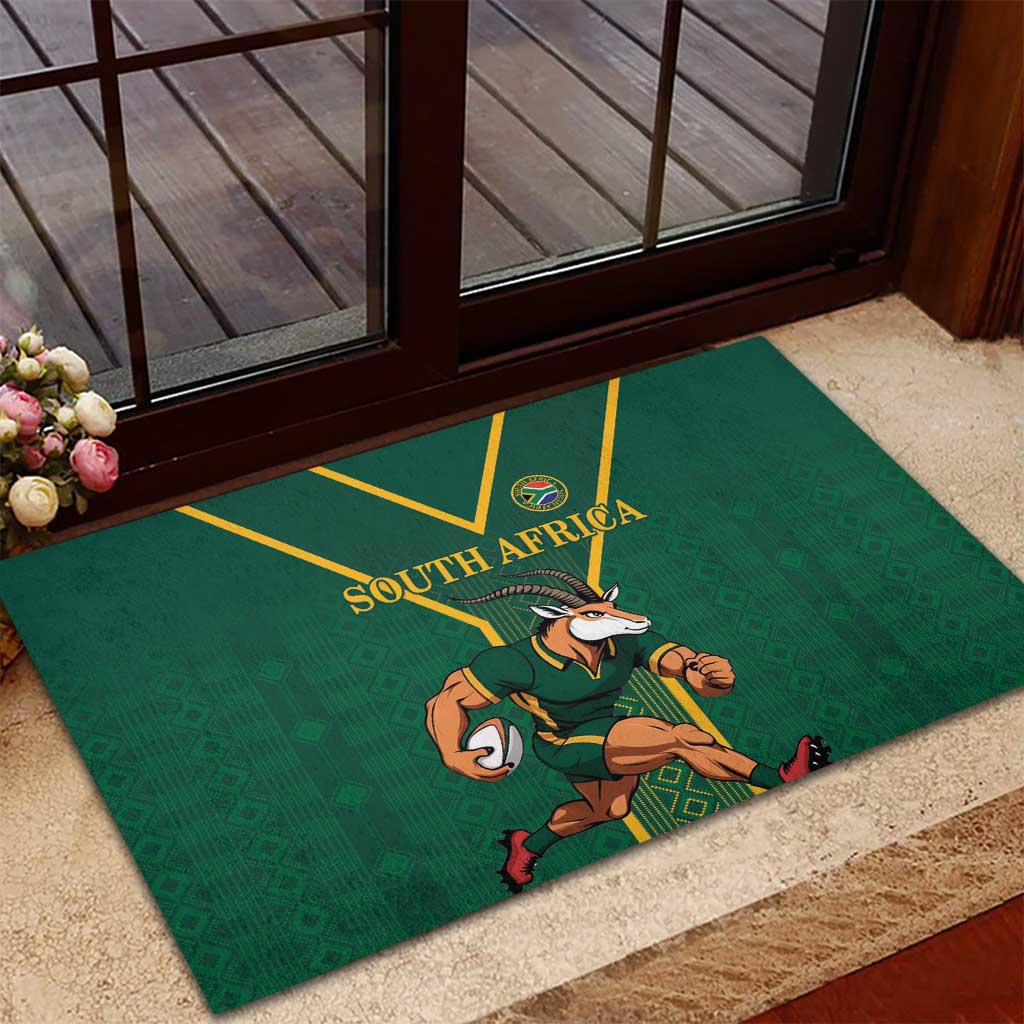 South Africa Rugby Rubber Doormat Go Springboks - African Pride
