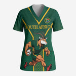 Custom South Africa Rugby Scrub Top Go Springboks - African Pride