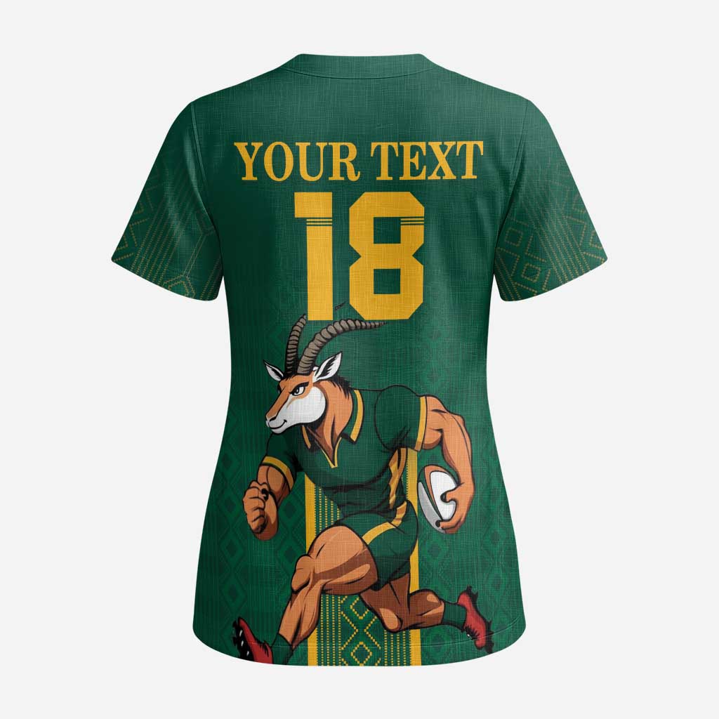 Custom South Africa Rugby Scrub Top Go Springboks - African Pride