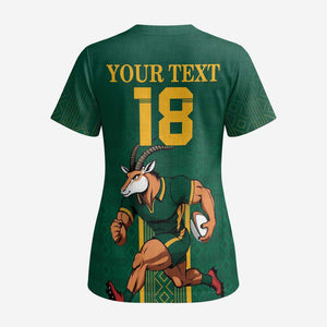 Custom South Africa Rugby Scrub Top Go Springboks - African Pride