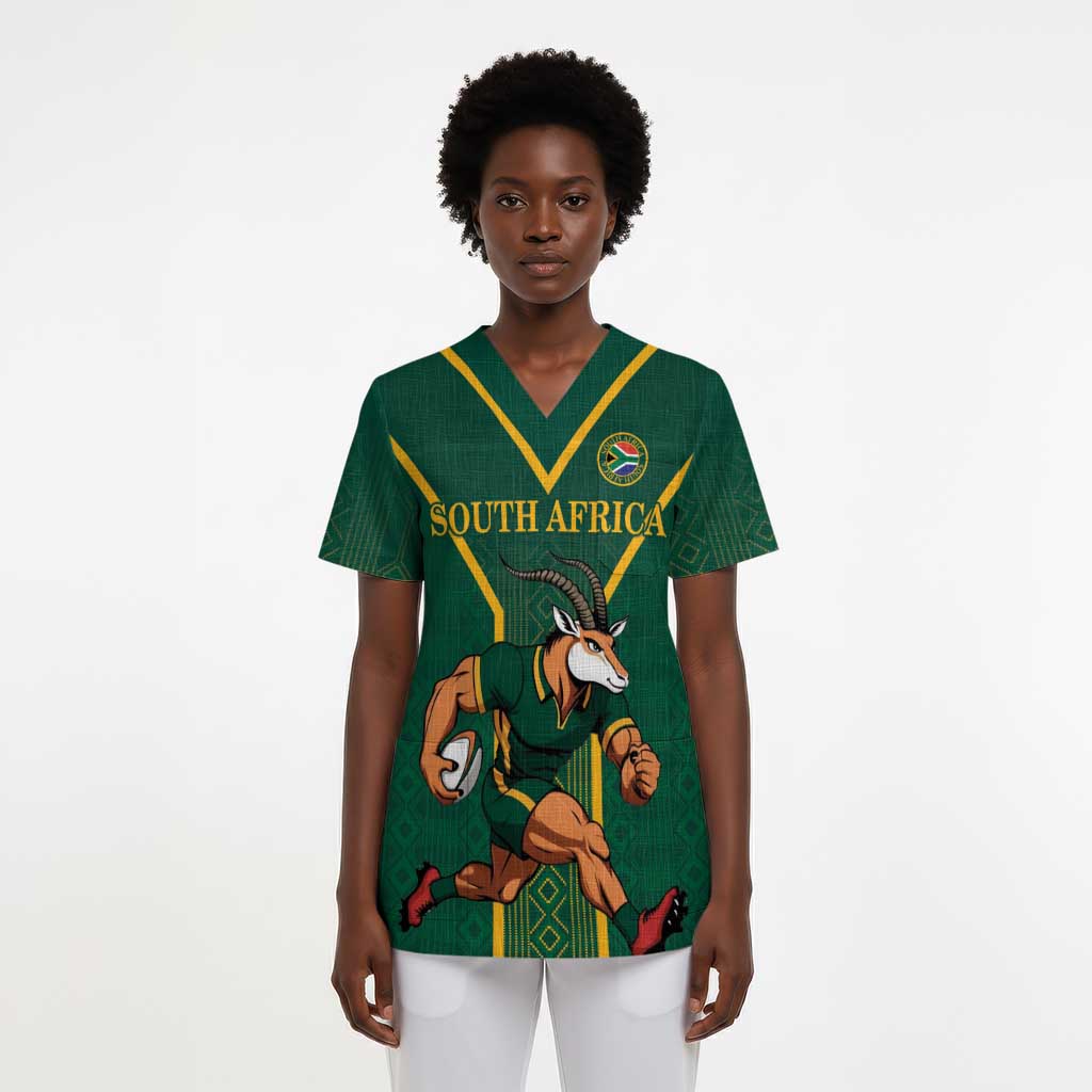 Custom South Africa Rugby Scrub Top Go Springboks - African Pride