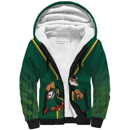 Custom South Africa Rugby Sherpa Hoodie Go Springboks - African Pride