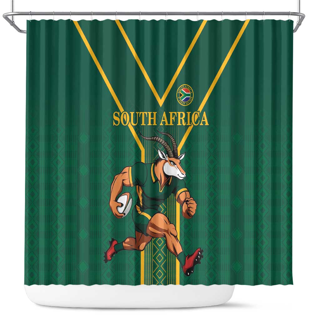 South Africa Rugby Shower Curtain Go Springboks - African Pride
