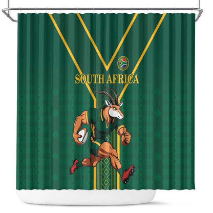 South Africa Rugby Shower Curtain Go Springboks - African Pride