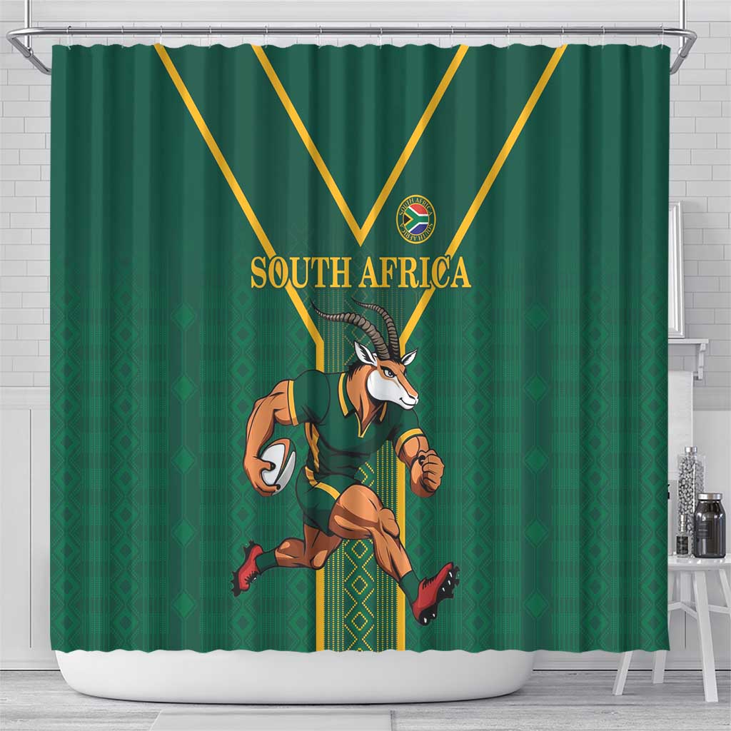 South Africa Rugby Shower Curtain Go Springboks - African Pride