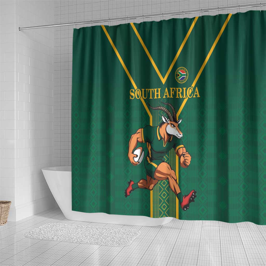South Africa Rugby Shower Curtain Go Springboks - African Pride