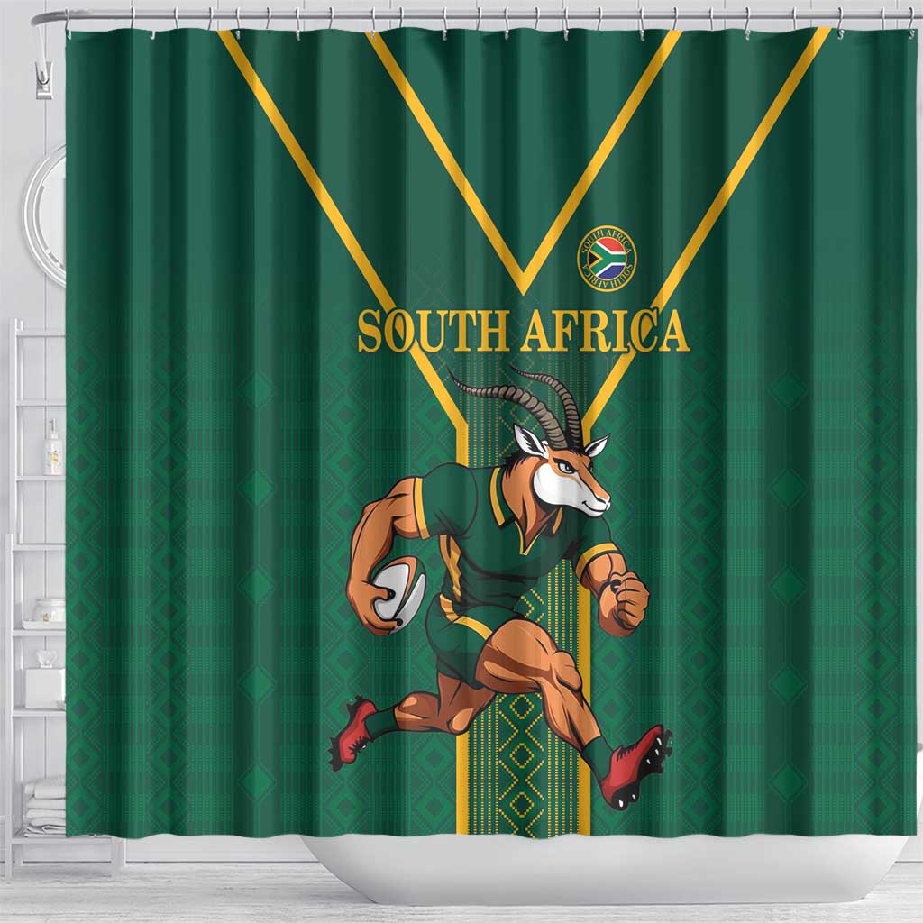South Africa Rugby Shower Curtain Go Springboks - African Pride