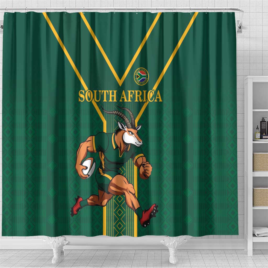 South Africa Rugby Shower Curtain Go Springboks - African Pride