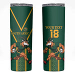 Custom South Africa Rugby Skinny Tumbler Go Springboks - African Pride