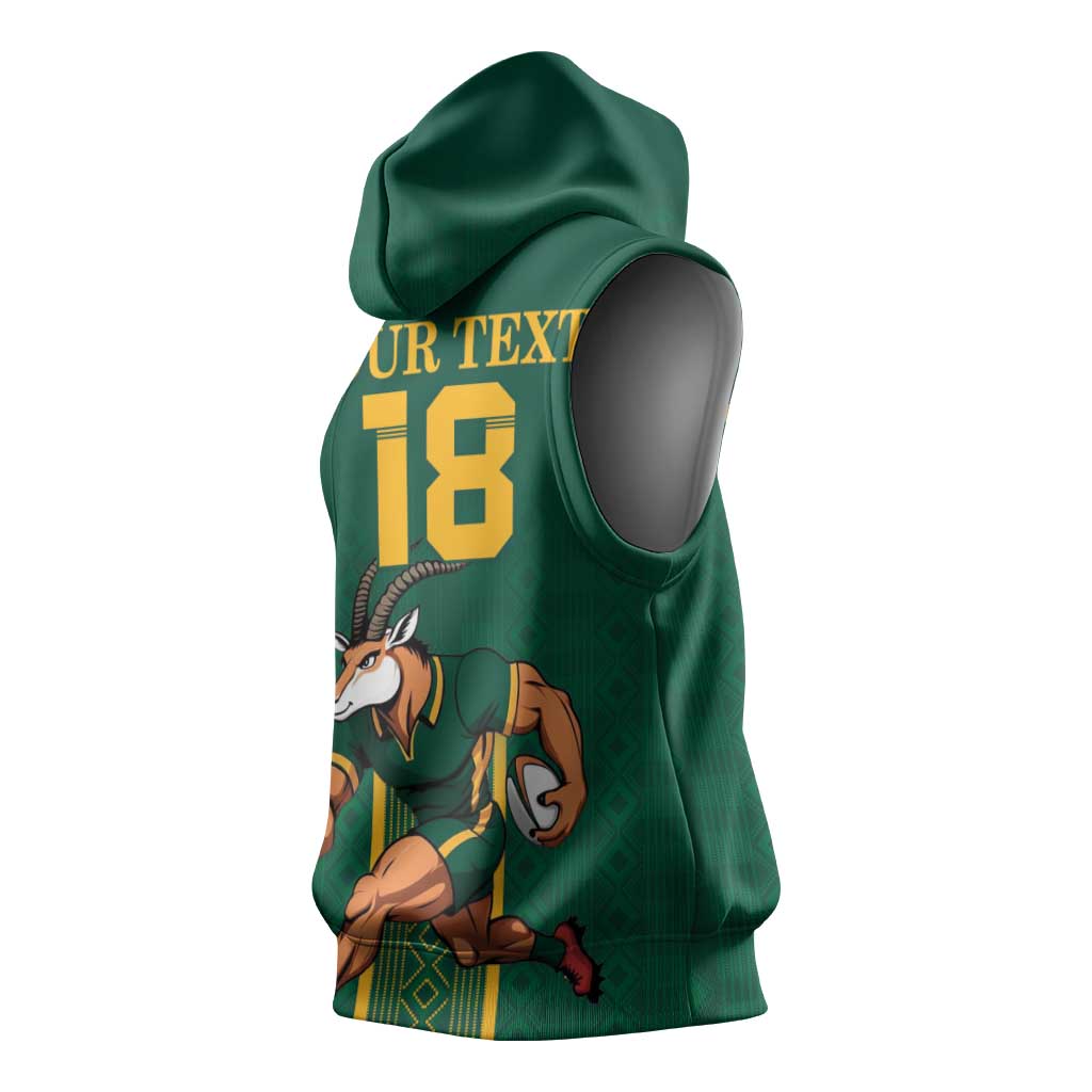 Custom South Africa Rugby Sleeveless Hoodie Go Springboks - African Pride