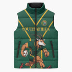 Custom South Africa Rugby Sleeveless Puffer Jacket Go Springboks - African Pride