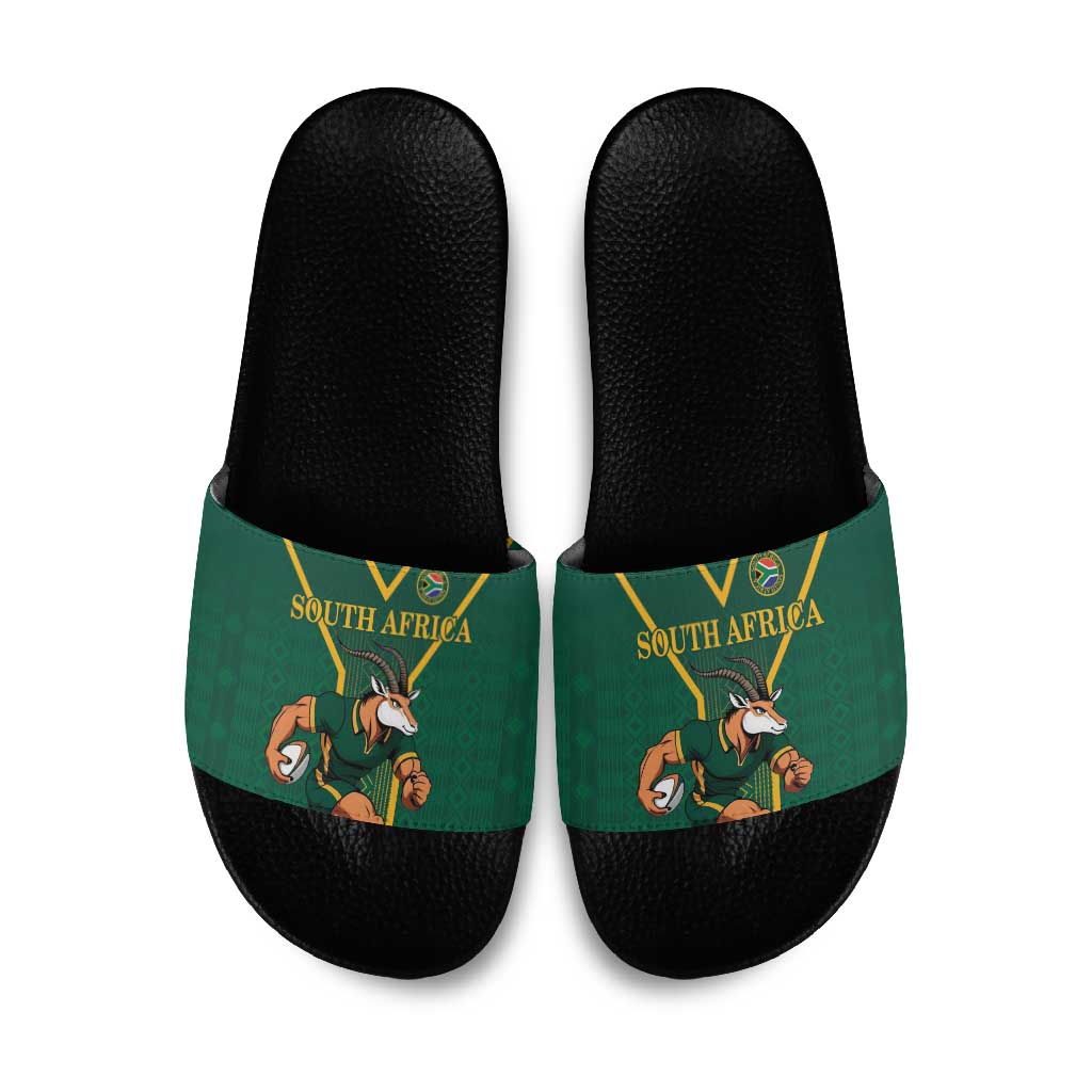 South Africa Rugby Slide Sandals Go Springboks - African Pride
