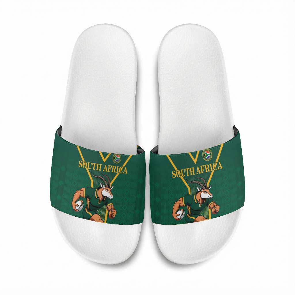 South Africa Rugby Slide Sandals Go Springboks - African Pride