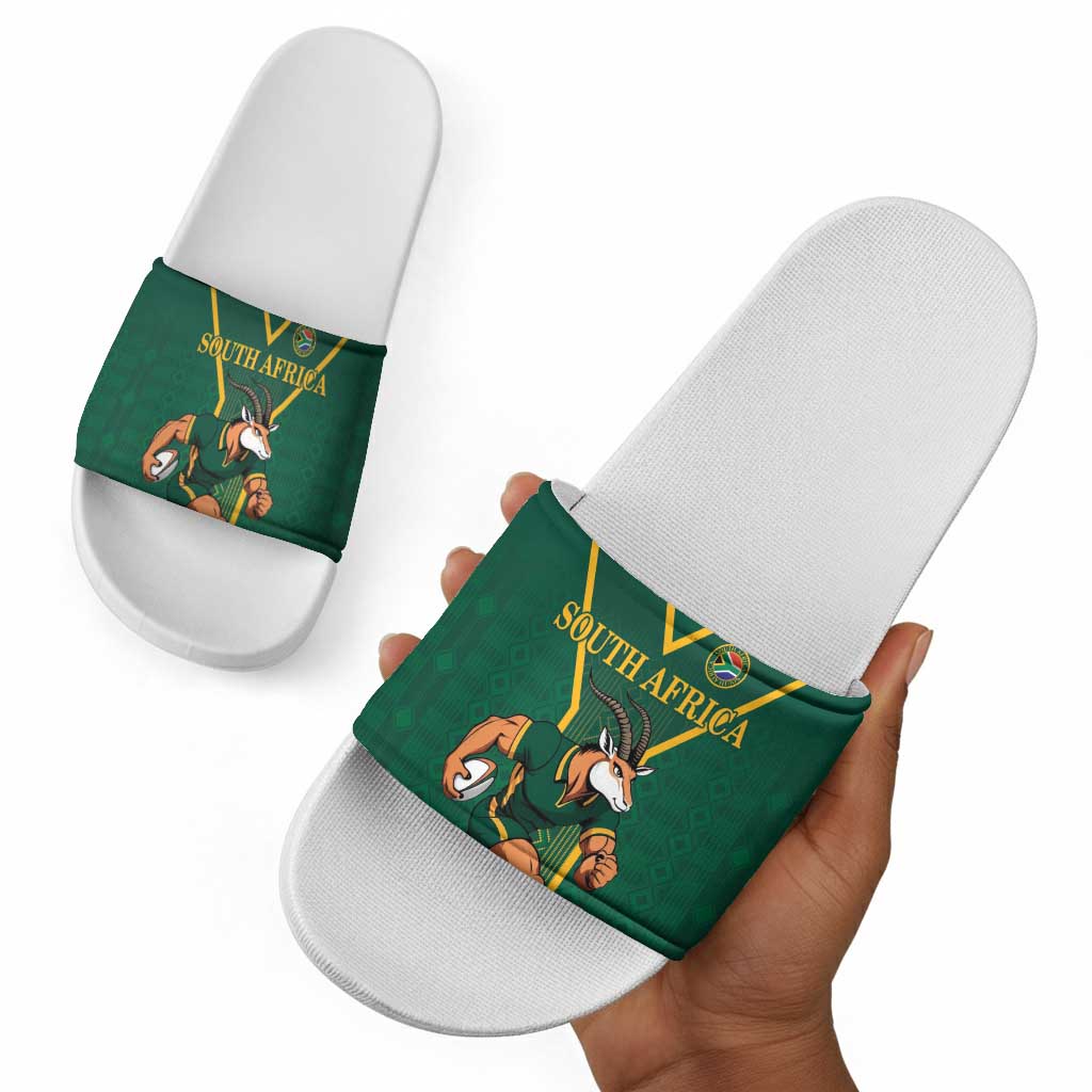 South Africa Rugby Slide Sandals Go Springboks - African Pride