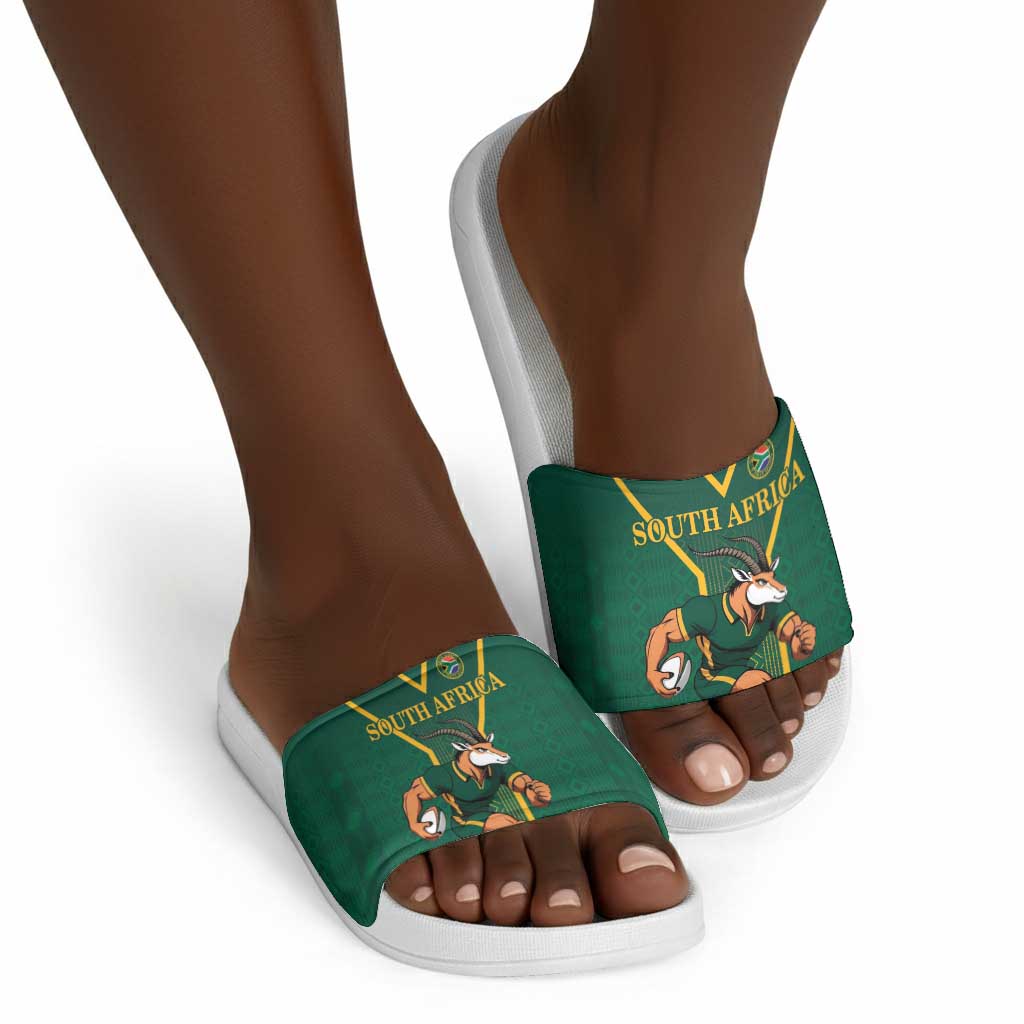 South Africa Rugby Slide Sandals Go Springboks - African Pride