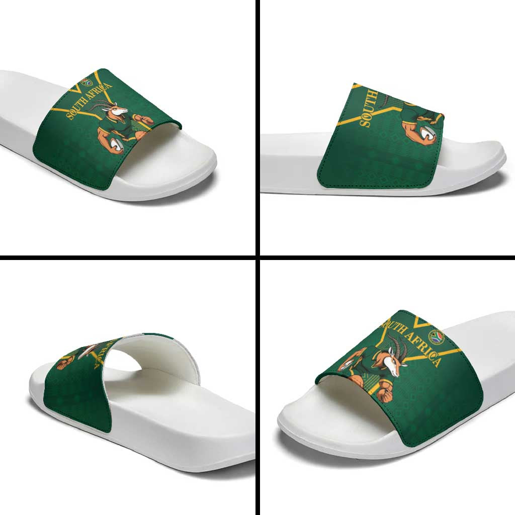 South Africa Rugby Slide Sandals Go Springboks - African Pride