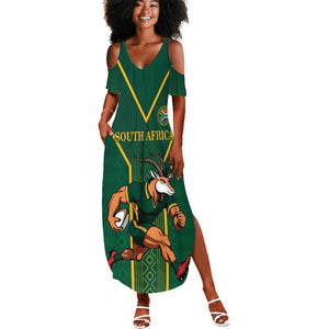 Custom South Africa Rugby Summer Maxi Dress Go Springboks LT18