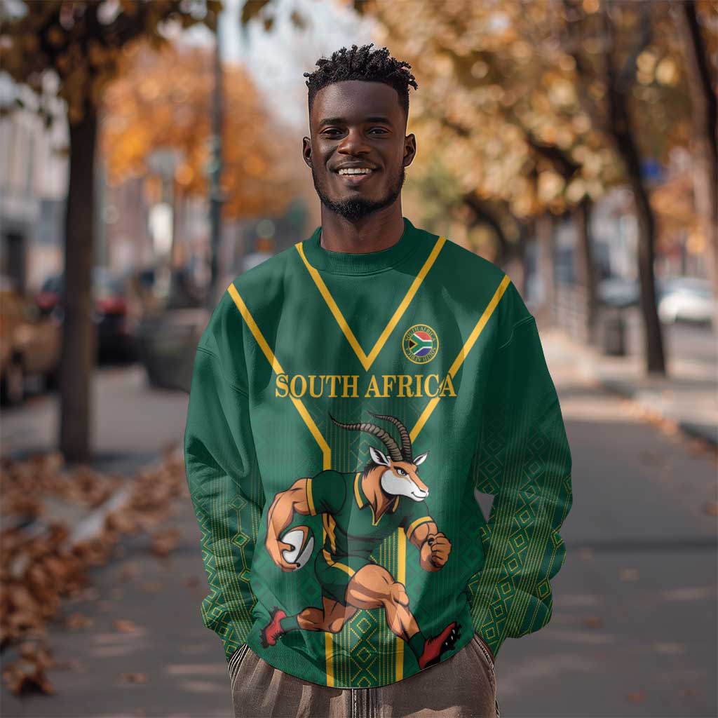 Custom South Africa Rugby Sweatshirt Go Springboks - African Pride