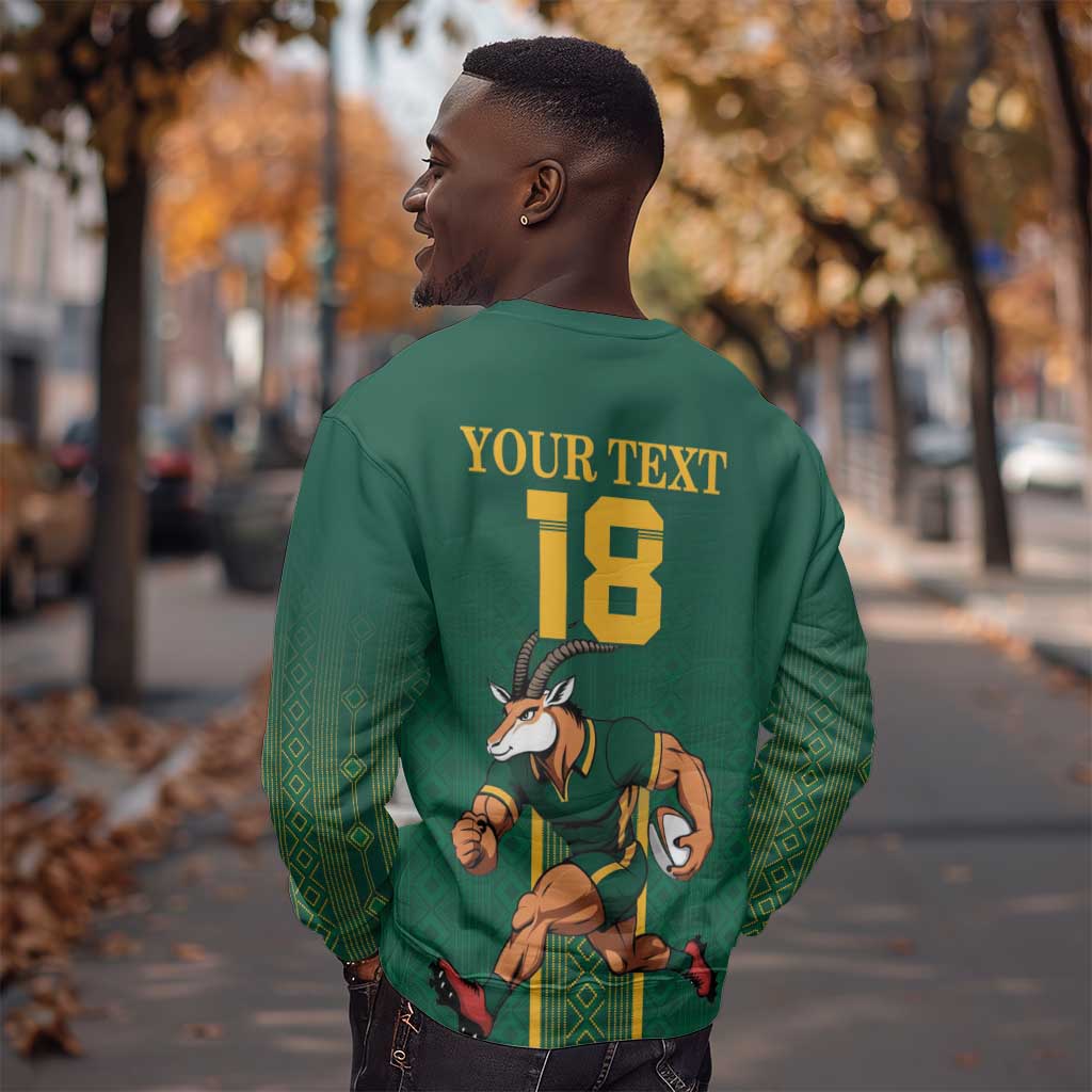 Custom South Africa Rugby Sweatshirt Go Springboks - African Pride