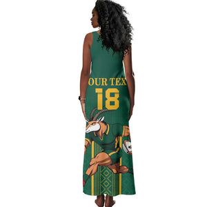 Custom South Africa Rugby Tank Maxi Dress Go Springboks - African Pride