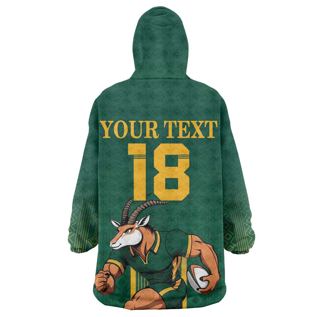 Custom South Africa Rugby Wearable Blanket Hoodie Go Springboks - African Pride