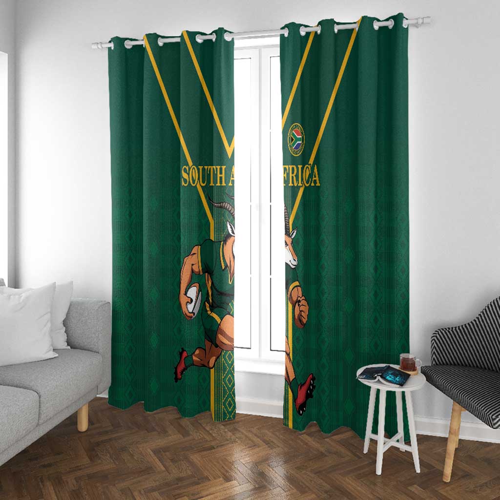 South Africa Rugby Window Curtain Go Springboks - African Pride