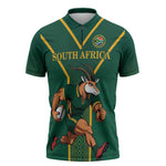 Custom South Africa Rugby Zipper Polo Shirt Go Springboks - African Pride