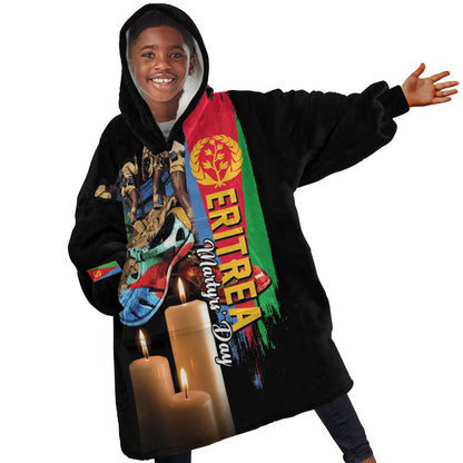 Personalized Eritrea Martyrs Day Kid Wearable Blanket Hoodie Honoring the Fallen