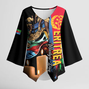 Personalized Eritrea Martyrs Day Kimono Sleeve Blouse Honoring the Fallen