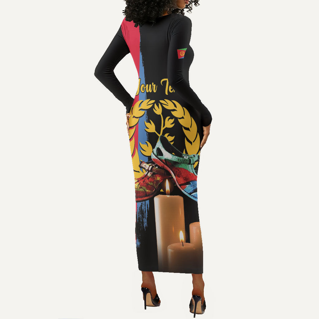 Personalized Eritrea Martyrs Day Long Sleeve Bodycon Dress Honoring the Fallen