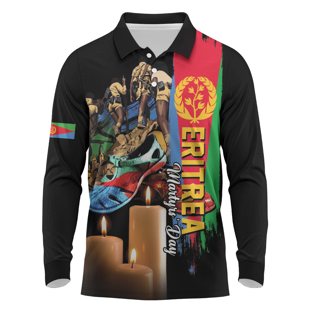 Personalized Eritrea Martyrs Day Long Sleeve Polo Shirt Honoring the Fallen