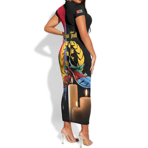 Personalized Eritrea Martyrs Day Short Sleeve Bodycon Dress Honoring the Fallen